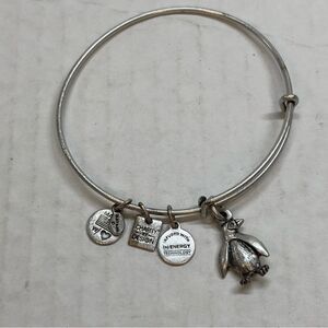 Alex and Ani Silver Penguin Charm Bracelet